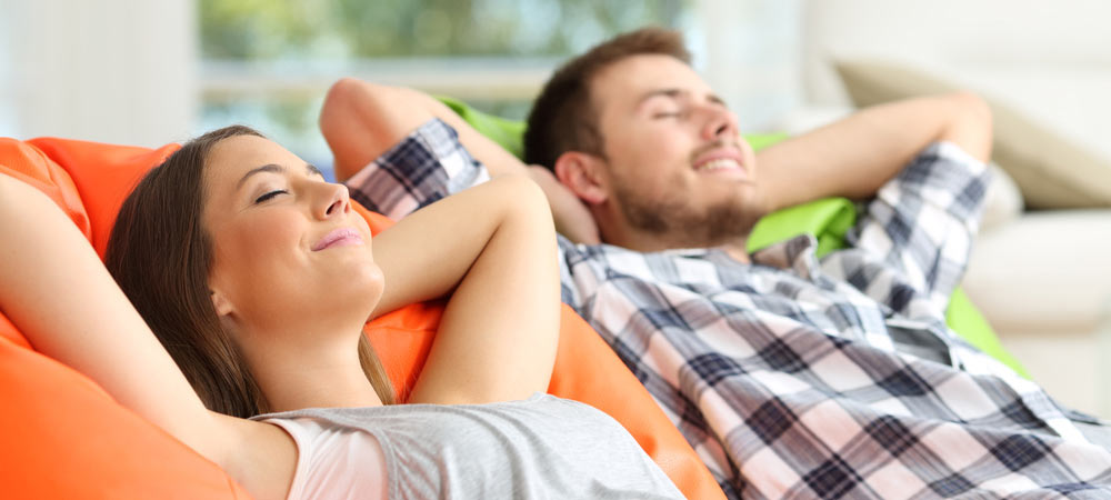 Couple relaxing without a Nasal Obstruction in sight
