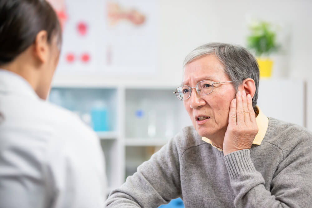 patient see an ENT doctor and complain about earaches